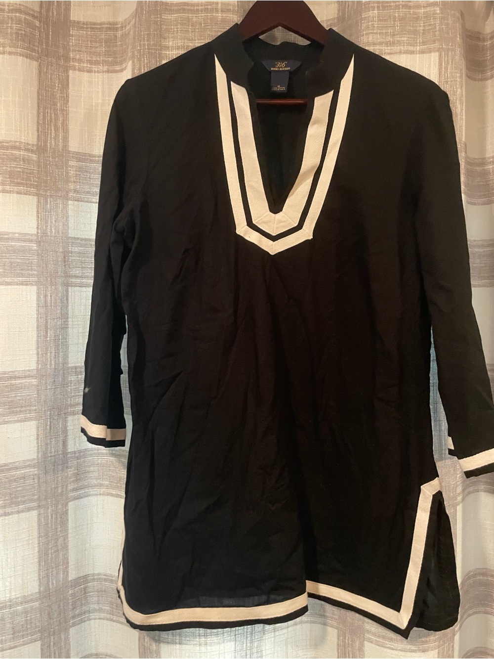 Brooks Brothers Black Tunic with White Contrast Trim